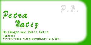 petra matiz business card